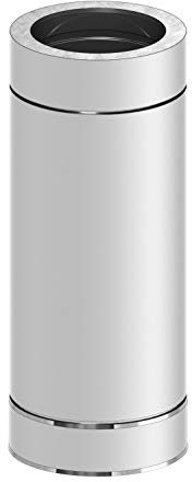 H&M New Line Edelstahlschornstein Schornstein Einzelteil doppelwandig Längenelement 1/2 Meter inkl Klemmband Ø180mm Innendurchmesser 25mm Isolierung 0,5mm Materialstärke nicht kürzbar