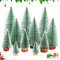 11 Stück Mini Weihnachtsbaum Künstlicher Mini Weihnachtsbaum Tannenbaum Deko Mini Modell Weihnachtsbaum mit Holzbasen für Tischdeko DIY Schaufenster 5/10/15/20CM