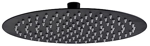 Aloni® Regenduschkopf rund Ø30 cm, Rainshower Kopfbrause Schwarz matt, Regendusche mit Anti-Kalk-Noppen, edles mattes Design, moderner Duschkopf für Dusche & Bad, pflegeleichte Überkopfbrause