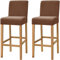 Dimatic Samt Plüsch Stuhl Abdeckung Theke Pub Bar Hocker Stuhl Slipcover für Esszimmer Cafe Barhocker Slipcover Möbelschutz Anti-Rutsch-Bezug mit elastischem Boden, 2er Set, Braun