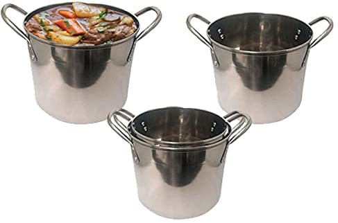 Vintage Gourmet ® Set of 2 Nesting Deep Stainless Steel Quality Stock Pots with Lids 18.5cm, 20cm Diameter Ideal for Camping Stew, Soup Boiling 3.1 Ltr /4.1 Ltr Limited edition