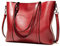 Aileese Damen-Handtaschen, weiches Leder, großes Fassungsvermögen, Retro-/Vintage-Stil, mit Tragegriff oben, lässige Tasche, Schultertasche, Umhängetasche, Stil 1, Weinrot, 33,02 cm, Reisetasche