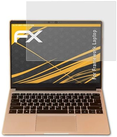 atFoliX Panzerfolie kompatibel mit Framework Laptop Schutzfolie, entspiegelnde und stoßdämpfende FX Folie (2X)