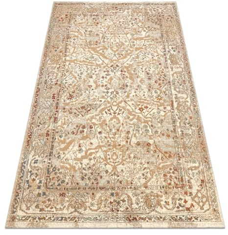 rugsx Wollteppich SOHO OSTA Kollektion 477.04.LA110, 100% Wolle, klassisch, Blumen, Rahmen, Oeko-TEX Zertifiziert, beige/terrakotta 200x300 cm