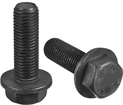 sourcing map M16 x 50 mm Sechskant-Flanschschrauben, 2 Stück 10,9 Karbonstahl-Sechskantschrauben
