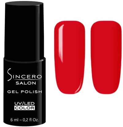 Sincero Salon - Premium Gel Nail Polish - Cherry Tomato - Gel Nail Varnish - Nail Art - Long-Lasting High Gloss Wear - Easy to Apply - Gel Nails - Rich Pigment - UV/LED - Chip Resistant