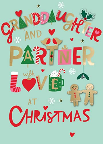 Granddaughter & Partner Fun Hand-Finished Christmas Card Family Xmas Cards SMF032