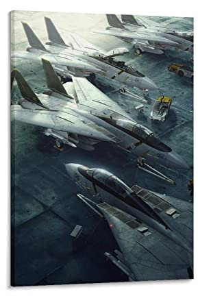 Vintage-Poster F-14 Tomcat Fighter Illustration Poster Dekorative Malerei Leinwand Wandposter und Kunstbild Druck Moderne Familie Schlafzimmer Dekor Poster 60 x 90 cm