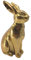 Dekohelden24 Goldener Hase aus Polyresin, Osterhase, Osterdeko, Größe: L/B/H ca. 9 x 5,5 x 16 cm