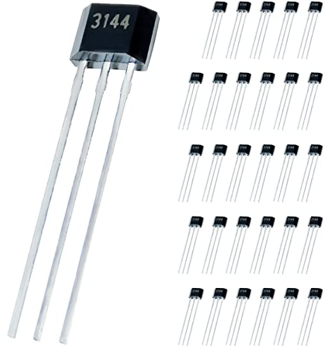 DAOKAI A3144 3144E OH3144E Hall-Effekt Sensor, Magnetdetektor schaltet hohe Empfindlichkeit zum Messen der Magnetfeldstärke (30 Stück)
