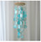 Yurosiay Muschel Windspiele Capiz Windspiel Hängend Perlmutt für Draußen Elegant Windspiel Muscheln Perlmutt Muschel Windspiel Garten Windspiel Muscheln für Terrasse Garten Balkon Blau