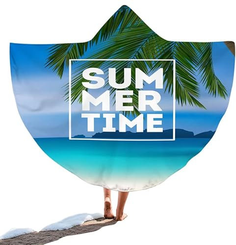 MINNAQ Bademantel Handtuch Poncho Mikrofaser mit Kapuzenhandtuch für Erwachsene Strand Surfen Schwimmbad Urlaub Reisen Camping