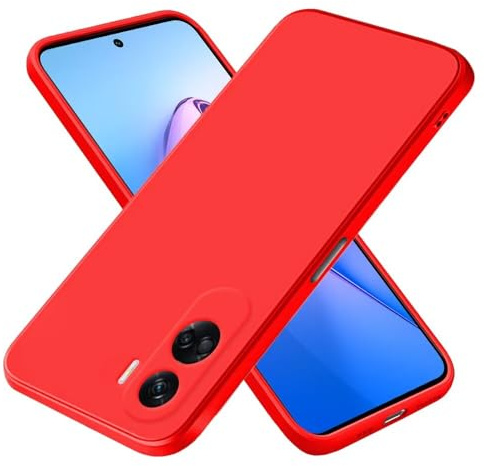 EASSGU Funda para Honor 90 Lite 5G (6.7 Inches), Carcasa de Silicona Suave de TPU - Rojo Chino