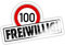 Spreadshirt Tempo 100 freiwillig Tempolimit Sticker, max. 10 x 10 cm, 10 x 10 cm, Weiß glänzend