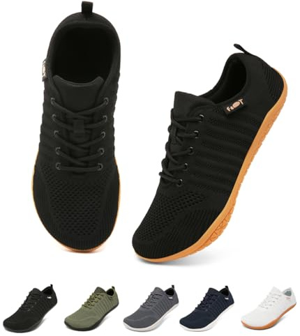 Merdoo Barefoot Shoes Femme Chaussures Pieds Nus Baskets Minimalistes Homme Large Chaussures de Marche Noir Gomme 38
