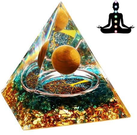 Weigudoc Pietre Chakra Reiki Piramide di Orgonite, Ametista Albero della Vita, Pietre preziose curative per Meditazione curativa dei Chakra Decorazione Domestica Che attira ricchezza (1)