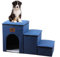 Dog Steps with Storage for Sofa and Bed - Multifunctional Pet Stairs for Small Dogs with Sleep Cubby & Cat Ramp, Dog Ramp for Couch Access, Pet Steps for Cats & Older Dogs (Navy)