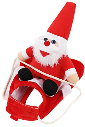Kielsjajd Hundepullis Kleidung Dekoration Reiten Großes Outfit Weihnachtsmann Mittlerer Hund Weihnachtsmann Haustierkleidung Hundepullover Mit Beinen (Red, L)