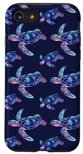 iPhone SE (2020) / 7 / 8 Turtle Sea Turtle Pattern Diving Diver Blue Case