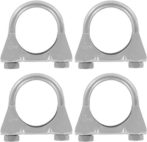 4er Set Edelstahl Bügel Schellen M8 x 40mm extrem belastbare Montageschellen stainless steel heavy duty (4 Stk. M8 x 40mm)