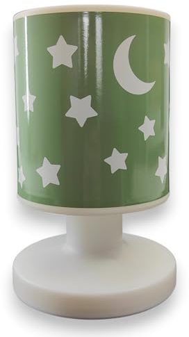 Niermann Standby Akku-Tischleuchte Salbeigrünl mit Sterneny, 2200mAh, 1,5 Watt LED, bis zu 8 Stunden Leeuchtdauer, inkl. USB Kabel, Kinderlampe, Kinderleuchte