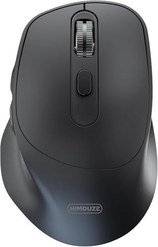 HIMDUZE Mouse Bluetooth Wireless Tri-Mode (BT5.0+5.2+2.4GHz) Ottico Ergonomico Silenzioso per Laptop MacBook, Mac OS/Windows/Andriod - Nero