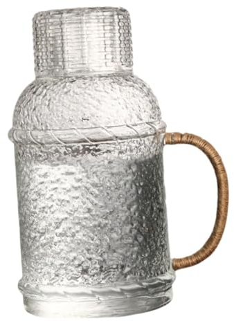 Mikinona 1juego Jarra De Agua De Vidrio De Gran Capacidad Tapa Elegante y Para Uso Casa y Oficina Set De Jarra Para y Bebidas Frías