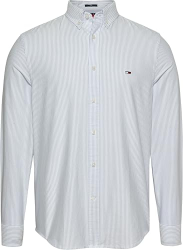 Tommy Jeans Herren TJM Slim Stripe Oxford EXT Dm0dm20668 L/S Shirt, Blue (Colorado Blue Stripe), L EU