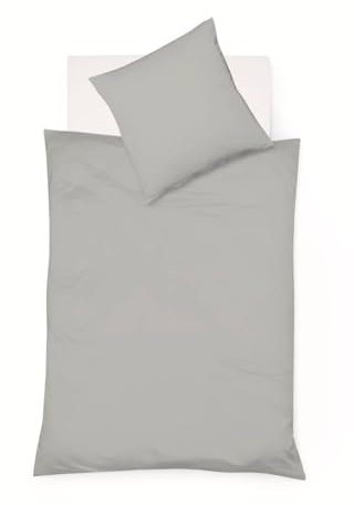 liebling Halbleinen Bettwäsche 155 x 220 + 1 x 80 x 80 cm, Farbe grau, Bettbezug aus 50% Leinen & 50% Baumwolle, kühlend & atmungsaktiv, waschbar 60 Grad, Ökotex 100