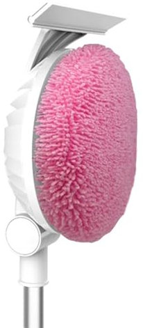 Wireless + Electric Ten Wiper High-Altitude Window Cleaner, Rechargeable Smart Wall/Floor/Window Cleaner, Telescopic Pole/Dry and Wet Wiping,Pink