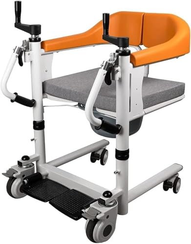 OLSKFUH Patientenlift-Transferstuhl, Badezimmerrollstühle, Pflegerollstuhl, Multifunktionsrollstuhl, höhenverstellbarer Patientenlift-Rollstuhl für zu Hause, P