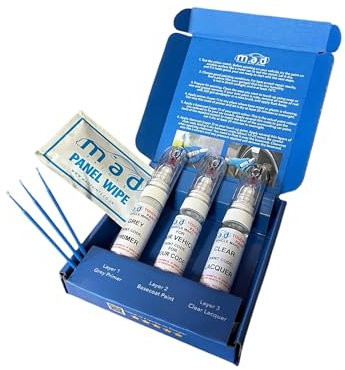 M.A.D MYLDAN AUTO DESIGN Gloss Black Alloy Wheel Touch Up Pen Box Full Repair Kit Paint With Brush Curbing Scratch 20ML