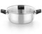 Monix - Cacerola de acero inoxidable de 5,7 L, capacidad de 5 a 6 L, sin revestir, con tapa, fondo difusor de 4,5 mm, plateado/acero inoxidable
