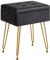 IBUYKE Multifunctional Storage Vanity Stool with Flip Tabletop, Adjustable Metal Legs & PU Leather - 40x30x48cm Ottoman Footrest for Makeup, Living Room, Entryway, Black WBD014B