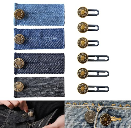 RYHHH 10 Stück Hosenbunderweiterung Knopf,Hosenerweiterung Schwangerschaft,Jeans Einziehbare Knöpfe,Ohne Nähen, Hosen Expander Button Set Für Herren- Und Damenhosen, Kleider, Hemden,Umstandshosen