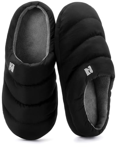 RockDove Pantofole da Campeggio in Memory Foam per Uomo, Taglia 40/41 EU Uomo, Nero e Grigio