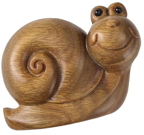 HOMOCONO Schnecken Statue Kreative Deko Figur Aus Charmante Schnecke Als Wohnaccessoire Rustikale Holzkunst Für Tisch Und Regal Handgefertigte Schnecken Skulptur