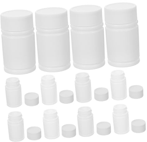 BUGUUYO Reisefreundliches -hdpe-flaschen Medikamentengläser Verschlüsse 20-ml-pillen-organizer Stabiles Medikamentenflaschen-set