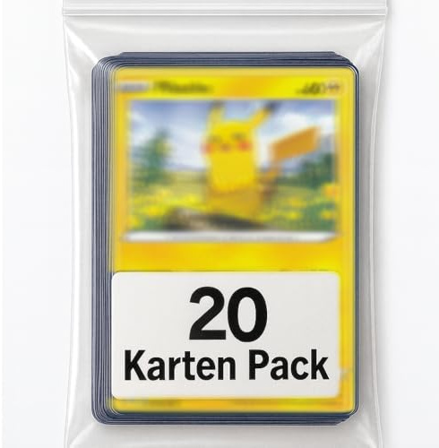 KEEPSEVEN 20 original Glitzer Karten auf Deutsch, individuell zusammengestelltes Kartenset, kompatibel mit Pokemonkarten
