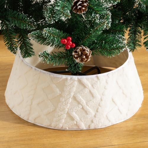Odot Jupe de Sapin de Noël 120-150cm, Jupe de Sapin de Noël Cache-Pied de Sapin Tissu en Peluche pour Support de Décoration de Fête à La Maison de Vacances (Style 2,40x60x20cm)