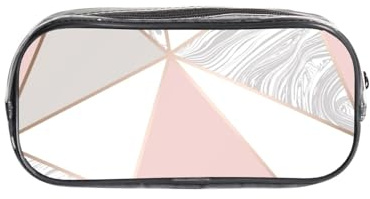 gawuoab Transparente Federtasche in Rosa und Roségold, durchsichtiger Organizer für Federmäppchen