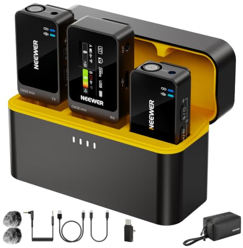 NEEWER CM26 Max Micro-Cravate sans Fil IA pour Téléphone Caméra PC | Compatible avec iPhone 17 16 15 Android,Micro USB C Plug&Play,Contrôle APP,Réduction Bruit 2 Niveaux,50h,Portée 120m