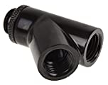 Alphacool 17401 Eiszapfen Y-Verbinder 45° - G1/4 drehbar - 2X Innen 1x Außengewinde - Deep Black Wasserkühlung Anschlüsse