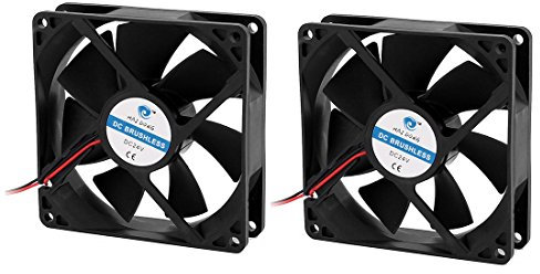sourcing map 2Stk 92x25mm DC 24V 0.18A CPU Kühlkörper Lüfter Ventilator Schwarz Strom 3.6W DE de