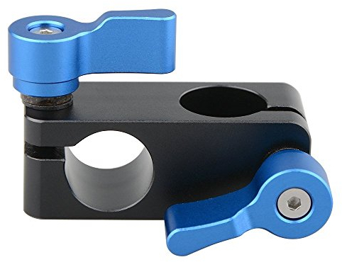 CAMVATE ángulo recto abrazadera para varillas de 15 mm Rod 90 Degree rotación para cámara de vídeo cámaras réflex digitales (azul)