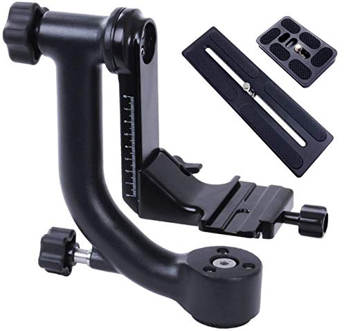 Movo GH700 MKII Professional Gimbal DSLR Stativkopf mit Gelenkarm, langen und kurzen Arca-Swiss Schnellwechselplatten - für Outdoor Vogel/Wildlife Fotografie
