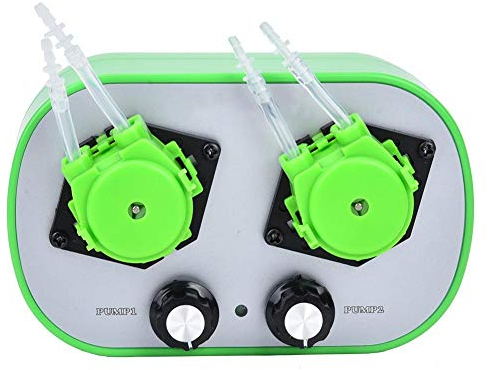 Bomba peristáltica pequeña bomba autoaspirante automática con 12 V DC Motor 100-240V Energía suministro para acuarios laborales Mini bomba autocebante automática Cabezas de bomba doble G628-2-2 EU