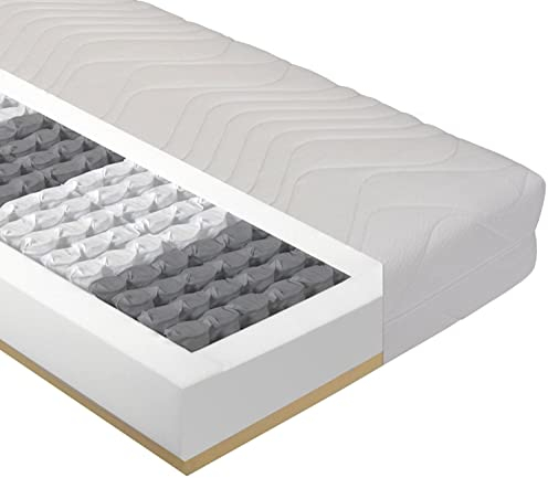 BeCo Matratze 160x200 cm Physio Top Härtegrad H2 medium/Taschenfederkernmatratze Öko-Tex Zertifiziert/ergonomische 7 Zonen Matratze Höhe 20 cm/Matratzen produziert in Deutschland