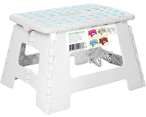 Splendole Tritthocker Klapphocker Faltbar Kinderfußbank Klapptritt Bad-Hocker Klappbar Kindertritt Klein Aufstiegshilfe Küchenhocker Für Kinder Erwachsene (Weiß)