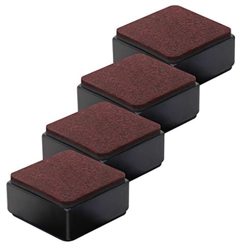 AIRUJIA 30mm Bed Risers, 60mm Diameter Self-Adhesive Heavy Duty Bed Raisers Adds 30mm Height to Beds Sofas Cabinets Supports 20,000 lbs, Square Black
